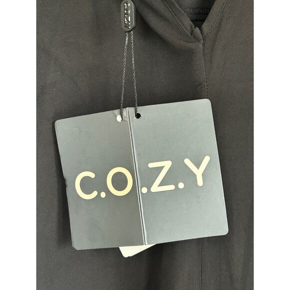 C.O.Z.Y Black Maxi A Line Shift Floor Length Dress Womens sz L - Picture 7 of 9